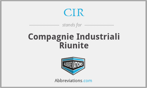 CIR - Compagnie Industriali Riunite