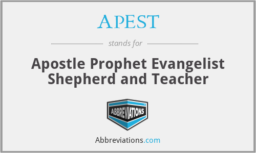 APEST - Apostle Prophet Evangelist Shepherd and Teacher
