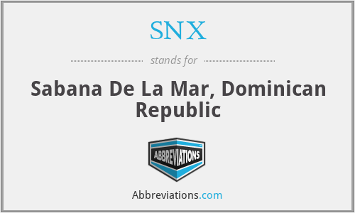 SNX - Sabana De La Mar, Dominican Republic