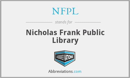 NFPL - Nicholas Frank Public Library