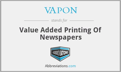 VAPON - Value Added Printing Of Newspapers