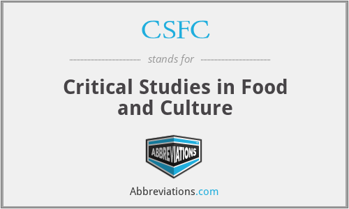 CSFC - Critical Studies in Food and Culture