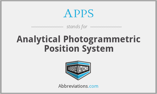 APPS - Analytical Photogrammetric Position System