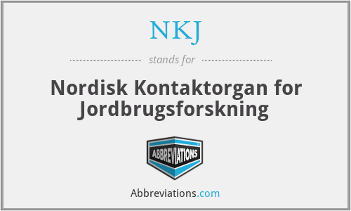 NKJ - Nordisk Kontaktorgan for Jordbrugsforskning