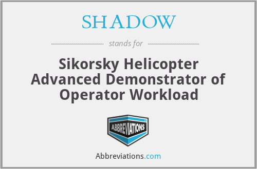 SHADOW - Sikorsky Helicopter Advanced Demonstrator of Operator Workload