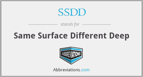 SSDD - Same Surface Different Deep