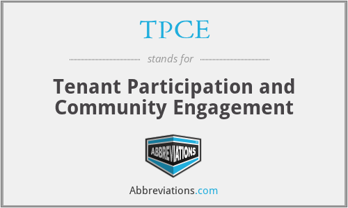 TPCE - Tenant Participation and Community Engagement