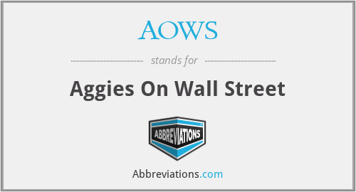 AOWS - Aggies On Wall Street