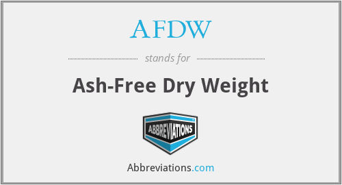 AFDW - Ash-Free Dry Weight