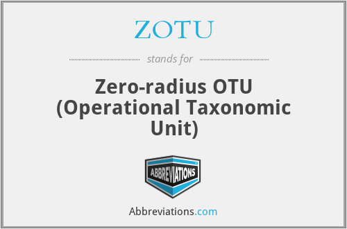 ZOTU - Zero-radius OTU (Operational Taxonomic Unit)