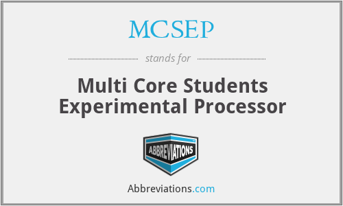MCSEP - Multi Core Students Experimental Processor