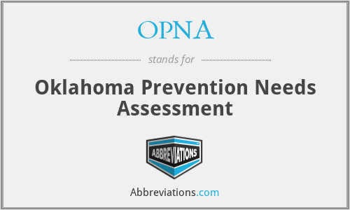 OPNA - Oklahoma Prevention Needs Assessment