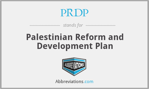 PRDP - Palestinian Reform and Development Plan