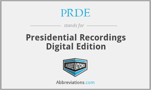 PRDE - Presidential Recordings Digital Edition