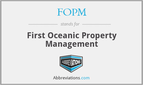 FOPM - First Oceanic Property Management
