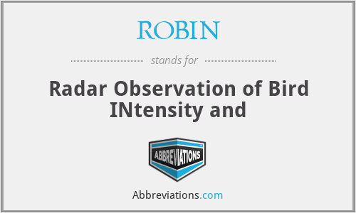 ROBIN - Radar Observation of Bird INtensity and