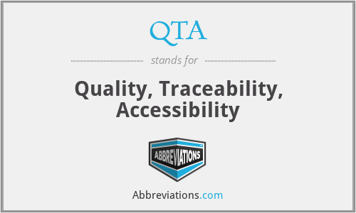 QTA - Quality, Traceability, Accessibility