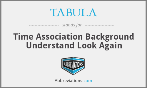 TABULA - Time Association Background Understand Look Again