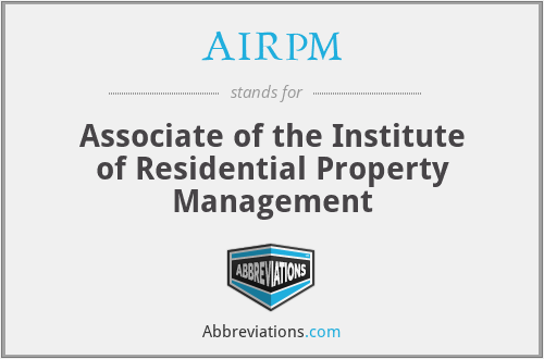 AIRPM - Associate of the Institute of Residential Property Management