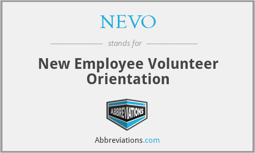 NEVO - New Employee Volunteer Orientation