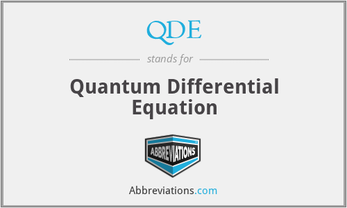 QDE - Quantum Differential Equation