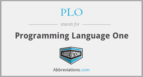 PLO - Programming Language One