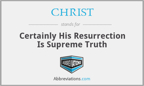 CHRIST - Certainly His Resurrection Is Supreme Truth