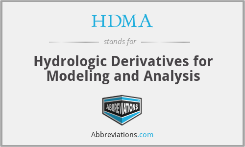 HDMA - Hydrologic Derivatives for Modeling and Analysis