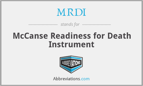 MRDI - McCanse Readiness for Death Instrument