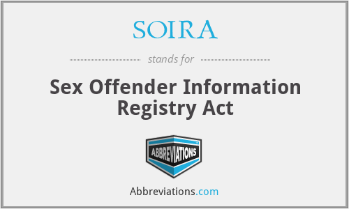 SOIRA - Sex Offender Information Registry Act