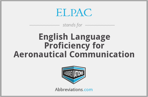 ELPAC - English Language Proficiency for Aeronautical Communication