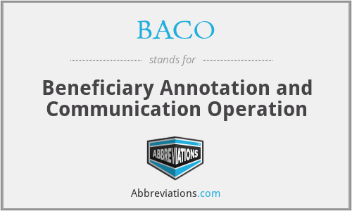 BACO - Beneficiary Annotation and Communication Operation