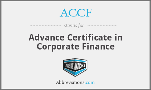 ACCF - Advance Certificate in Corporate Finance