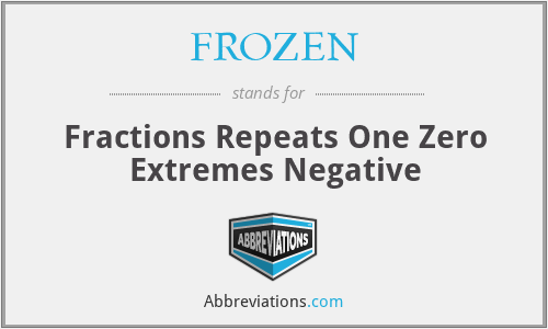 FROZEN - Fractions Repeats One Zero Extremes Negative