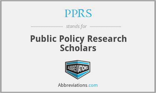 PPRS - Public Policy Research Scholars