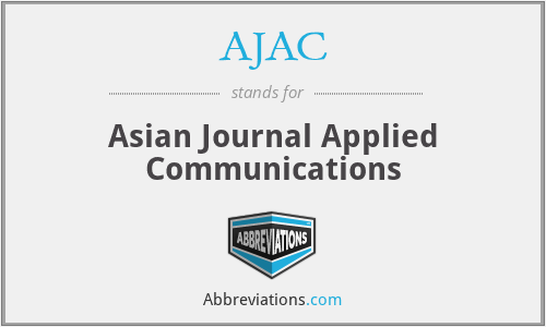 AJAC - Asian Journal Applied Communications