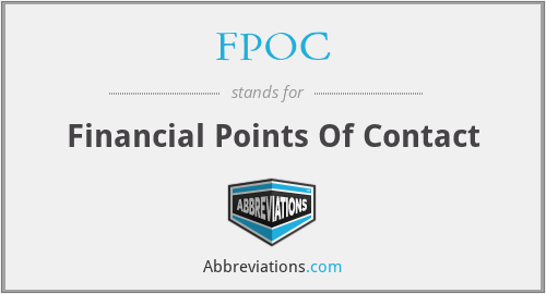 FPOC - Financial Points Of Contact