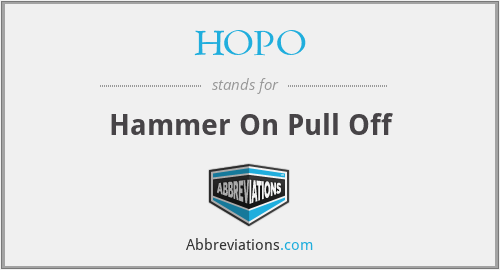 HOPO - Hammer On Pull Off