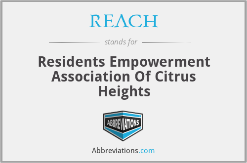 REACH - Residents Empowerment Association Of Citrus Heights