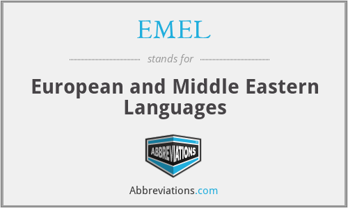 EMEL - European and Middle Eastern Languages