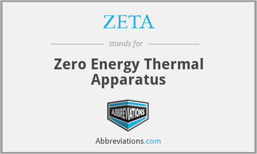 ZETA - Zero Energy Thermal Apparatus