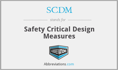 SCDM - Safety Critical Design Measures