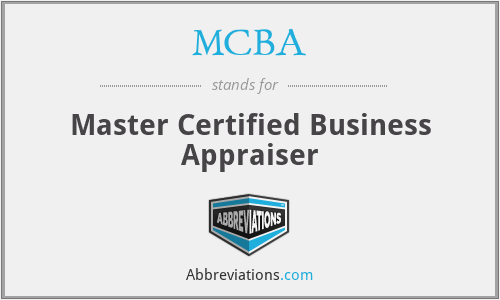 MCBA - Master Certified Business Appraiser