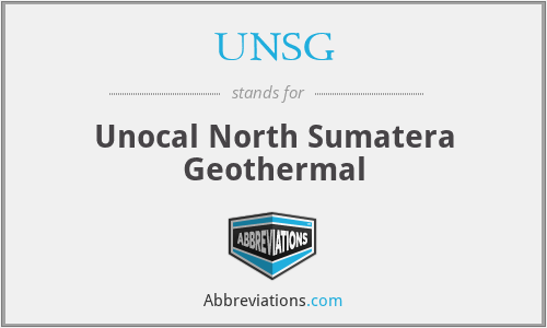 UNSG - Unocal North Sumatera Geothermal