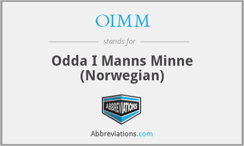 OIMM - Odda I Manns Minne (Norwegian)