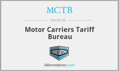 MCTB - Motor Carriers Tariff Bureau