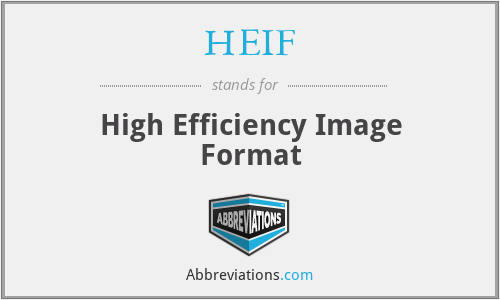 HEIF - High Efficiency Image Format