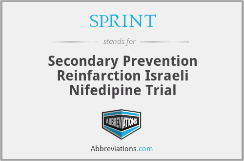 SPRINT - Secondary Prevention Reinfarction Israeli Nifedipine Trial