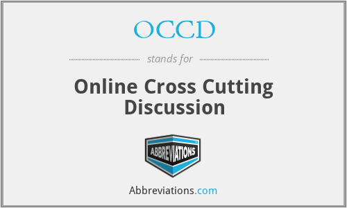 OCCD - Online Cross Cutting Discussion