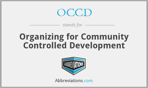 OCCD - Organizing for Community Controlled Development
